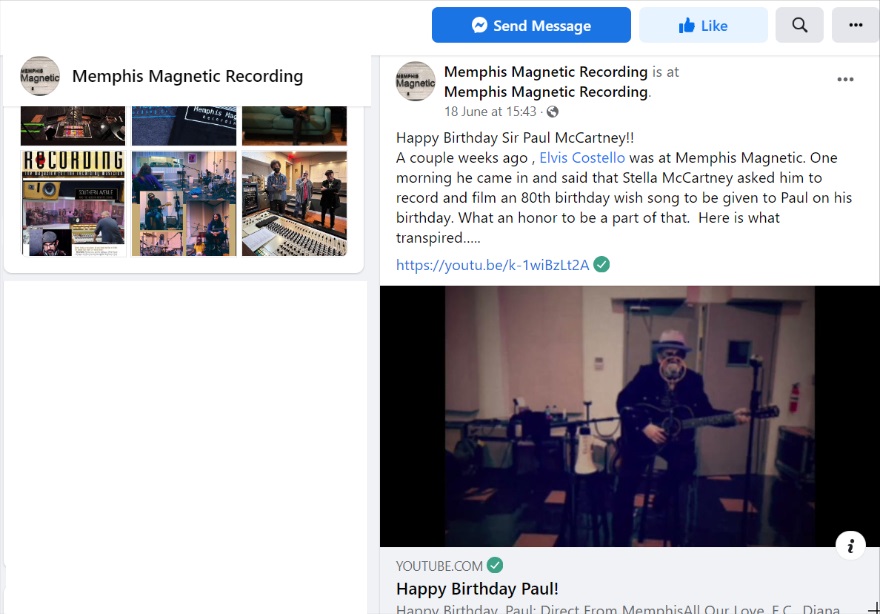 Memphis Magnetic Recording FaceBook June 18, 2022